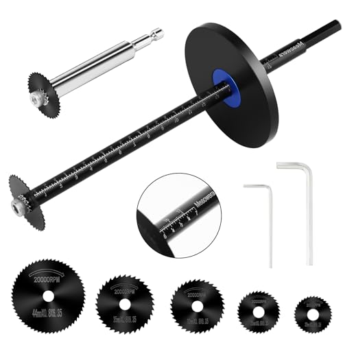 Image of PVC Pipe Internal Cutter Set - 360 Rotating Cutter, adjustable depth gauge, 5 HSS Saw Blades & Hex Key Shaftand 2 mandrels, portable PVC /ABS pipe cutter forinternal cutting (Black, 7 Inch)