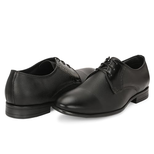 Image of Blue Leather by Centrino Lace-up Men's Formal Shoe | Stylish with Soft Cushioned Insole | Trendy Lace-Up Design | Durable Leather with Anti-Skid Sole | Perfect for Formal Wear (4039)