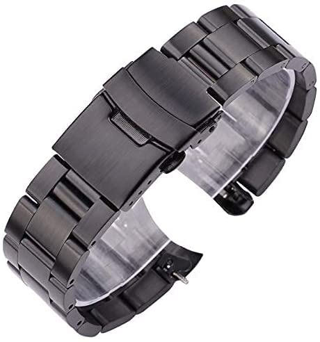 Bracelet de montre en acier inoxydable maillons robustes extrémité courbée