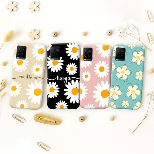 Image of COLORflow Back Cover Compatible with Vivo Y21 2021 / Y33s / Y21s | Daisy Bloom Customized Back Cover Compatible with Vivo Y21 2021 / Y33s / Y21s