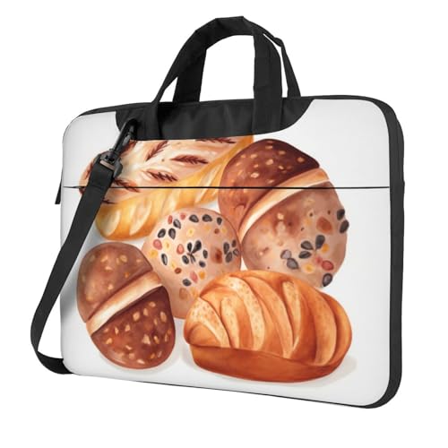 Sac ordinateur portable avec poignée et bandoulière imprimé pain
