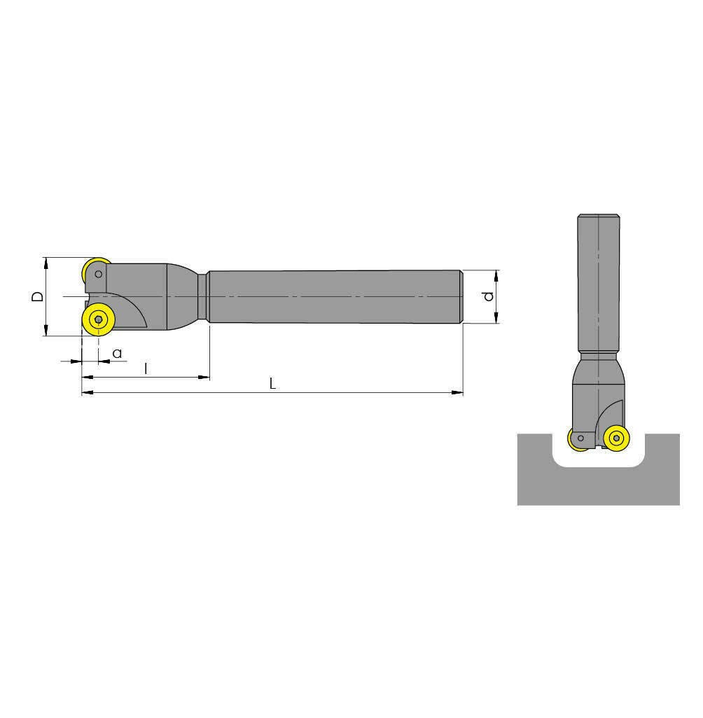 Schaftfräser, SPRD1204 für RD 1204, Z=2 / Z=3, VORGEN, Neu, Größe: SPRD1204 - S02 D28 d25 L120