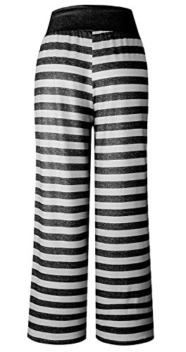 Image of Elsofer Women's Comfy Lounge Pants Soft Floral Pajama Pants Loose Drawstring Wide Leg Palazzo Pants for Sleep, Casual Wear
