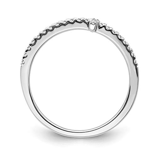 Sterling Silver Diamond Cross Band Ring (1/6 Cttw, I-J Color, I2-I3 Clarity), Size 7.5 #TOP1