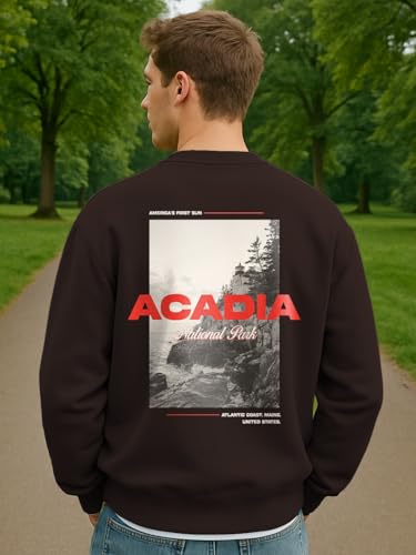 Image of Nobero Men's Graphic Printed Oversized Sweatshirt | Cotton Rich Fleece Round Neck Pullover | Relaxed Fit Casual Winter Wear for Men