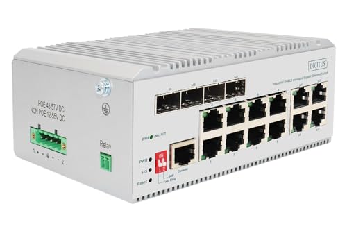 Commutateur réseau haut de gamme 12 ports Gigabit Ethernet série industrielle L2