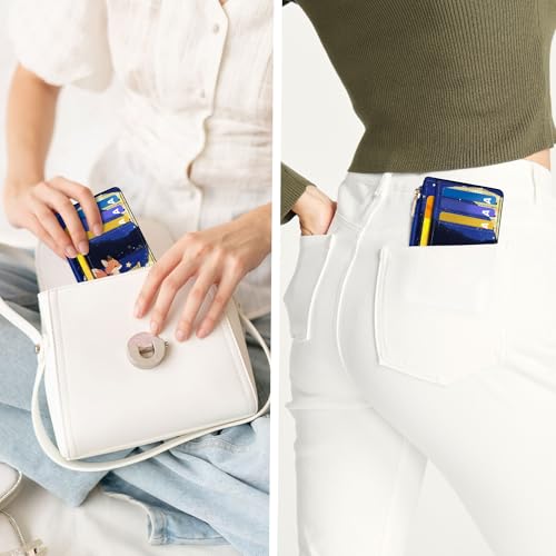 Image of Tipmile Womens Credit Card Holder Wallet, Small Slim RFID Blocking Sleeve | Mini Tiny Cute ID Case, Minimalist Zipper Pocket Wallet, Thin Coin Purse, Mothers Gift