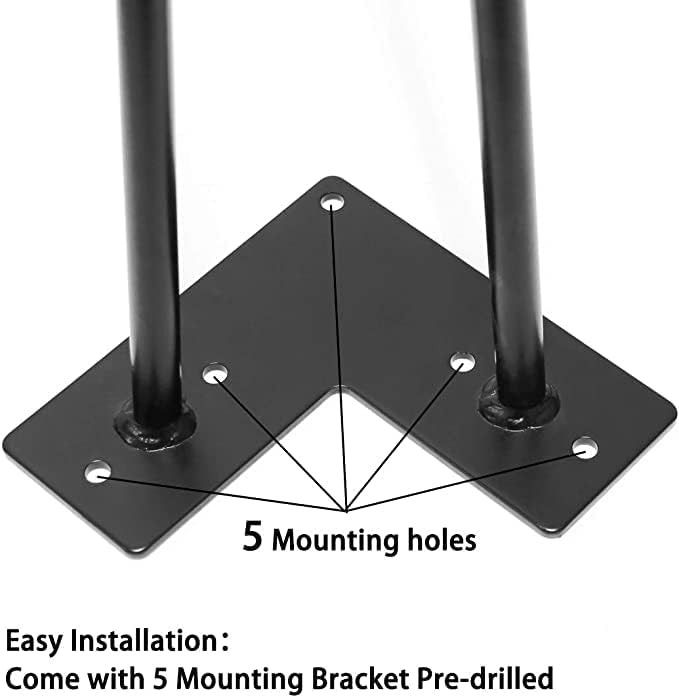 Decorila Replacement Furniture Pin Legs, Metal Hairpin Table Legs, for DIY Coffee Tables, Modern Desks, Night Stands,etc with Heavy Duty Iron and Mid-Century Industrial Design,Black 19 inch Set of 4. 1