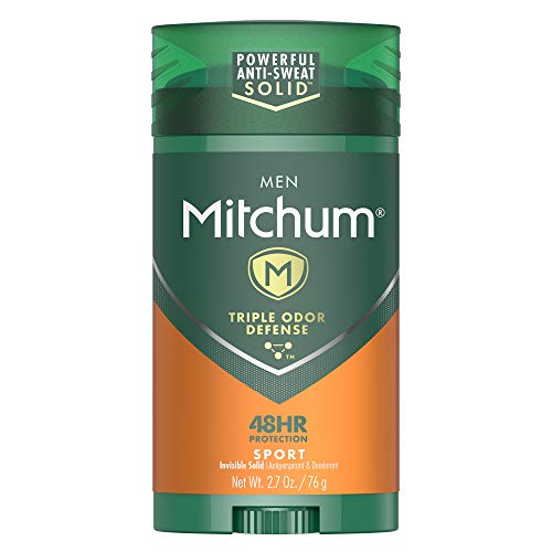 Mitchum Antiperspirant Deodorant Stick for Men, Triple Odor Defense Invisible Solid, 48 Hr Protection, Dermatologist Tested, Sport, 2.7 oz (pack of 2)