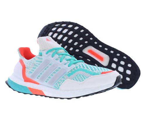 Image of adidas Ultraboost 5.0 DNA Mens Shoes Size 8, Color: Chalk White /Silver Metallic /Mint Rush