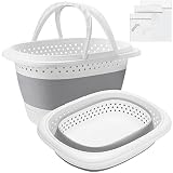 HLWDFLZ 2 Pack Collapsible Laundry Hamper - 30L (7.9 gallon) Plastic Collapsible Pop Up Laundry Hamp