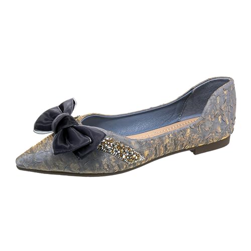 Foldable Flats Shoes for Women Closed Pointed Toe Dressy Wedding Flats, Women's Comfortable Walking Shoes