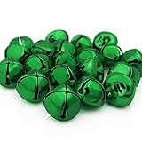 CLLOOTVE Jingle Bells 1-Inch/ 25mm Metal Craft Bells, Christmas Tree Bells, for Holiday Home Christmas Festival Party Wedding Decoration Gifts DIY Project, 20Pcs, Green