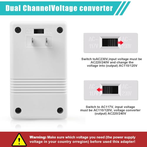 Image of Voltage Converter 110V to 220V Step-Up & Step-Down Power Two-Way Conversion Voltage Converter Transformer for Travel, RV, and Camping (100W-White)