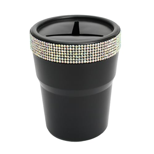 Poubelle Voiture 3 en 1, Porte-Gobelet Voiture, Boîte à Monnaie Compacte, Corbeille Amovible avec Couvercle Souple, Organiseur Pratique pour Garder l’Habitacle Propre