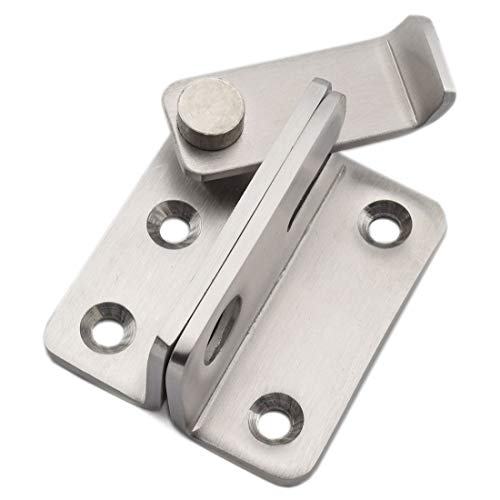 Sdtc Tech Safety Door Latch With Padlock Hole Stainless Steel Flip Gate Latch Lock For Sliding Door/Cabinet Furniture/Bedroom Etc, Brushed Finish(1 Pack L) #TOP5