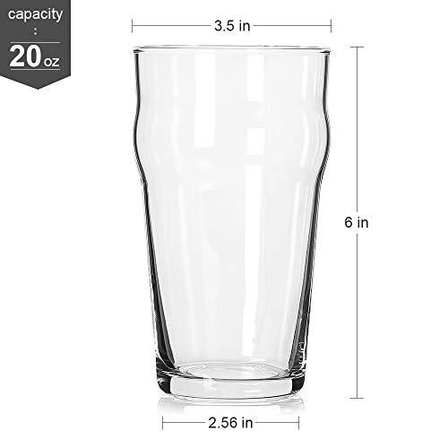 Luxu Pint Glasses With A Silicone Coaster,20Oz British Beer Glass,Classics Craft Beer Glasses,Premium Beer Glasses Tumbler Set Of 2, Pub Beer Glasses Easy Stacking In The Cupboard #TOP3