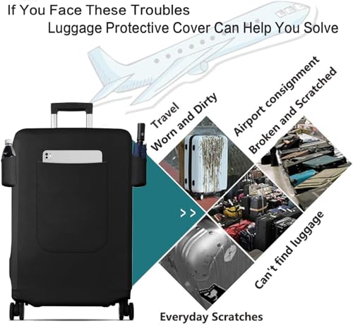 Luggage Cover for Suitcase Tsa Approved Protector - Elastic SuitCase Cover Travel Stretch Baggage Case Protective Washable Fit 18-32 Inch (Medium)2