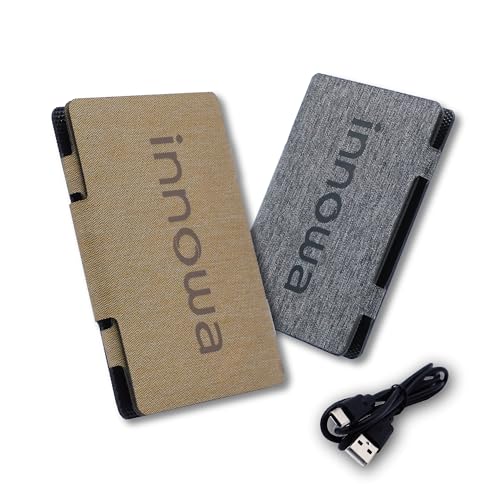 innowa Portable Solar Charger 12W (Beige) - Ultra Compact, USB-A Port, IPX67 Waterproof, High Conversion, Smart Phone Charging. Efficient 12W Foldable Solar Panel, USB Charging, Portable (Beige)