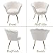 Ya-Home Sessel Wohnzimmer aus Teddystoff, Schminktischstuhl mit Goldfuß Gepolsterter Blumenform Loungesessel Relaxsessel für Wohn/Schlafzimmer, Weiß
