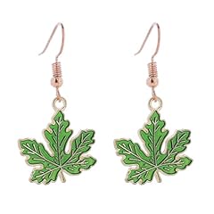 Green leaf earring