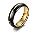 Produktbild VNOX Schwarze Wolframkarbid Hochzeits Ring Rillen Entwurf 6mm der Männer,Gold nach innen