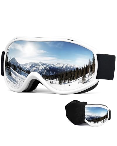 FMY Ski Snowboard OTG Goggles,Anti Fog UV400 Protection Skiing Snowmobile