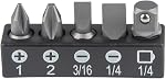 Klein Tools Ensemble de Clés à Cliquet 65200, Ensemble Mini de 5 Pièces avec Phillips, Fente et Adaptateur pour Autres Tailles de Douille, pour Espaces Étroits