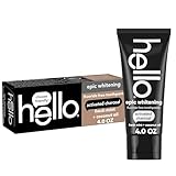 hello Epic Whitening Charcoal Fluoride Free Toothpaste, Activated Charcoal Toothpaste with Coconut Oil, Whitens Teeth Naturally, SLS Free, Fresh Mint, 4.0 Oz Tube