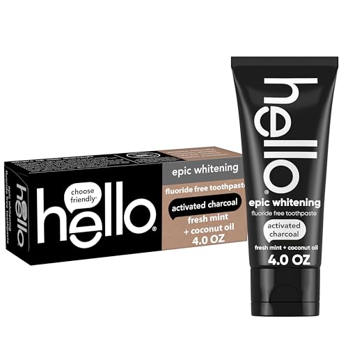 hello Epic Whitening Charcoal Fluoride Free Toothpaste,...