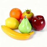 Jxiwfvl 6 Pieces Artificial Fruits Pack, Simulation Fake Fruits for Home Decor