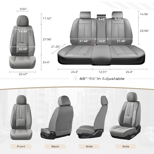 Image of Coverado Car Seat Covers for Front Seat, Leather Seat Cover for Cars, Waterproof Seat Cover with Lumbar Support, Universal Car Seat Protector, Driver Seat Cushion Universal for Most Vehicles (Gray)