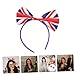 SKISUNO 6pcs Fashionable Satin Bow Headband British Flag for Party Festival Sports Events