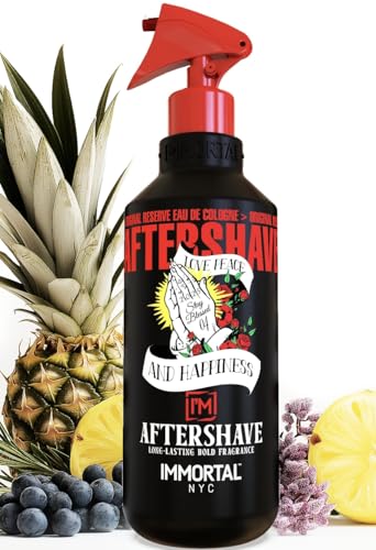 Immortal NYC Stay Blessed 04, After Shave Spray, Body/Face, Men's Cologne, 17 oz, Exclusive Barbers, Softens Skin, Refreshes, Disinfects and Relieves Face and Skin, Moisturizing Formula After Shaving