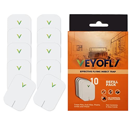 Veyofly Refill 10 Pack, Insect Catcher, Indoor Fly Trap, Indoor Flea Trap, Safer House, Internal Trap For Mosquitoes And Fruit Flies, With Sticky Glue, Fruit Fly Moth #TOP5