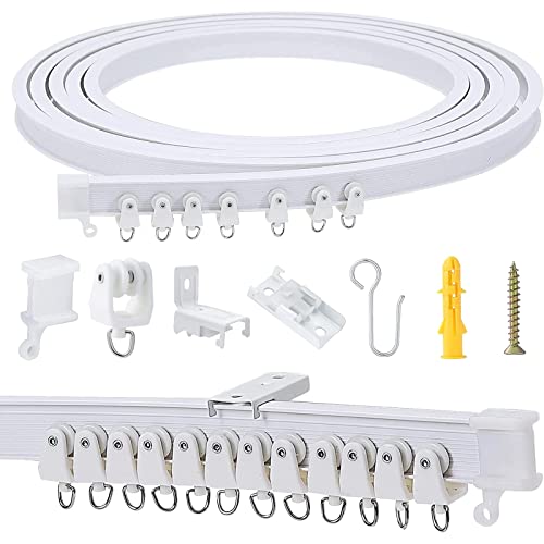 5 Meters (16.4FT) Flexible Bendable Ceiling Curtain Track,Room Divider, Window Treatment or Bay...