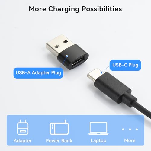 aceyoon 2 stuks USB C oplaadkabel voor Fitbit Versa 3 / Versa 4 / Sense / Sense 2, 1,2 m magnetische oplader voor Google Pixel Watch 2 3 oplader dock voor Fitbit Smartwatch met 2 USB C naar USB - Afbeelding 5