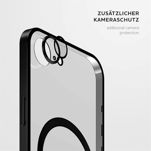 Coque iPhone 16e ONEFLOW Aura silicone transparent noir compatible MagSafe - 6