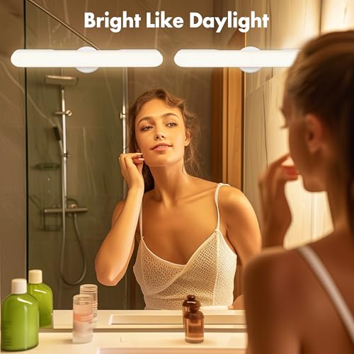 image for cambk Set of 2 Wireless Vanity Makeup Lights for Mirror, Rechargeable 