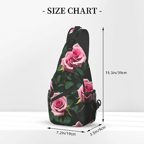 Mochila tipo Sling con diseño floral Pink Rose miniatura 3