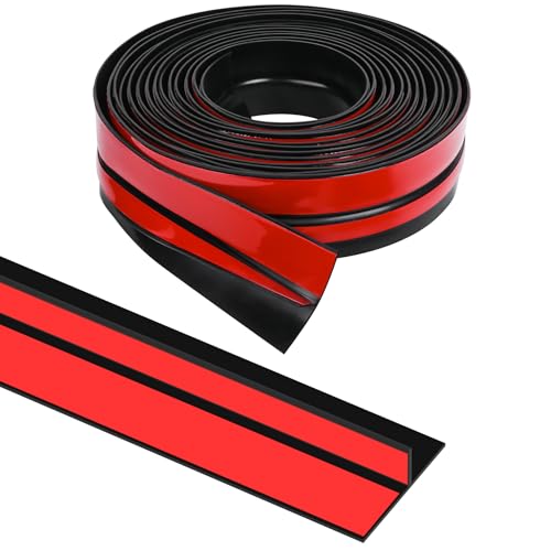 Door Draft Stopper for Side of Door Frame 1.37 in x 20 Ft T-Shaped Silicone Weather Stripping Door Seal Strip Draft Blocker - Black