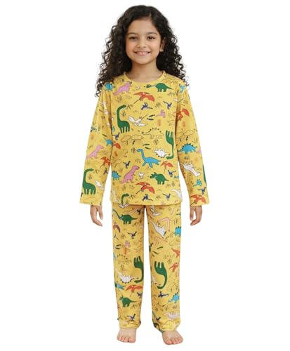 Image of Anthrilo Pure Cotton Printed Pyjama Set for Girls | Sleepwear | Night Suit, Night Wear | Long Sleeves T-Shirt & Pyjama | Regular Wear | 0-14 Years