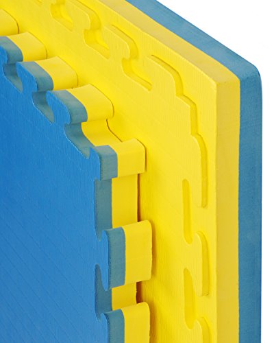 Gym Martial Arts Karate Judo Mats 40mm Tatami Finish Yellow and Blue (1 square metre)
