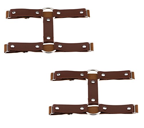 2pcs Punk Leather Garter Elastic Stud Leg Garter Belt