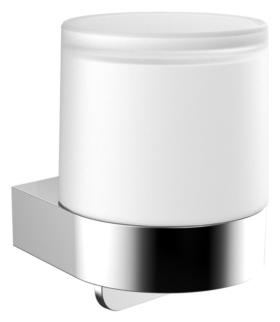 EMCO Flow Flüssigseifenspender zur Wandmontage, eleganter Seifenspender aus Metall und Kristallglas, hochwertiger Pumpspender für flüssige Seife Chrom Einhand Seifenspender
