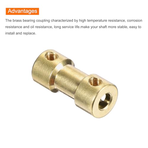 QUARKZMAN 6 Stück 4mm auf 4mm Messing Wellenkupplung Verbindungsstück mit Schrauben und Sechskantschlüssel Flexibler Motorwellenkupplung für Autoreifenwellenmotor