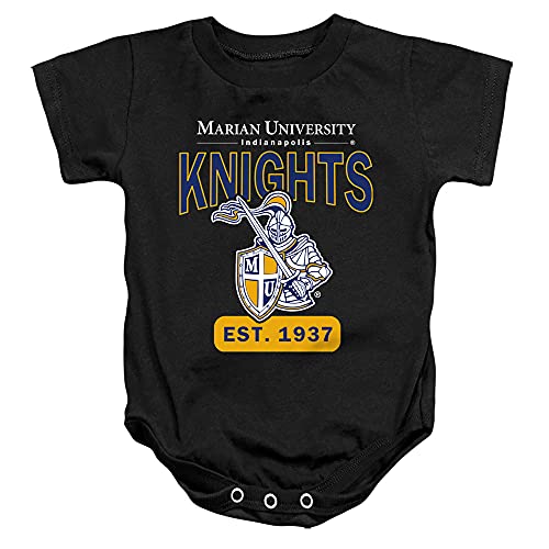 Marian University Official Est. Date Unisex Infant Snap Suit for Baby,Black, 24 Months