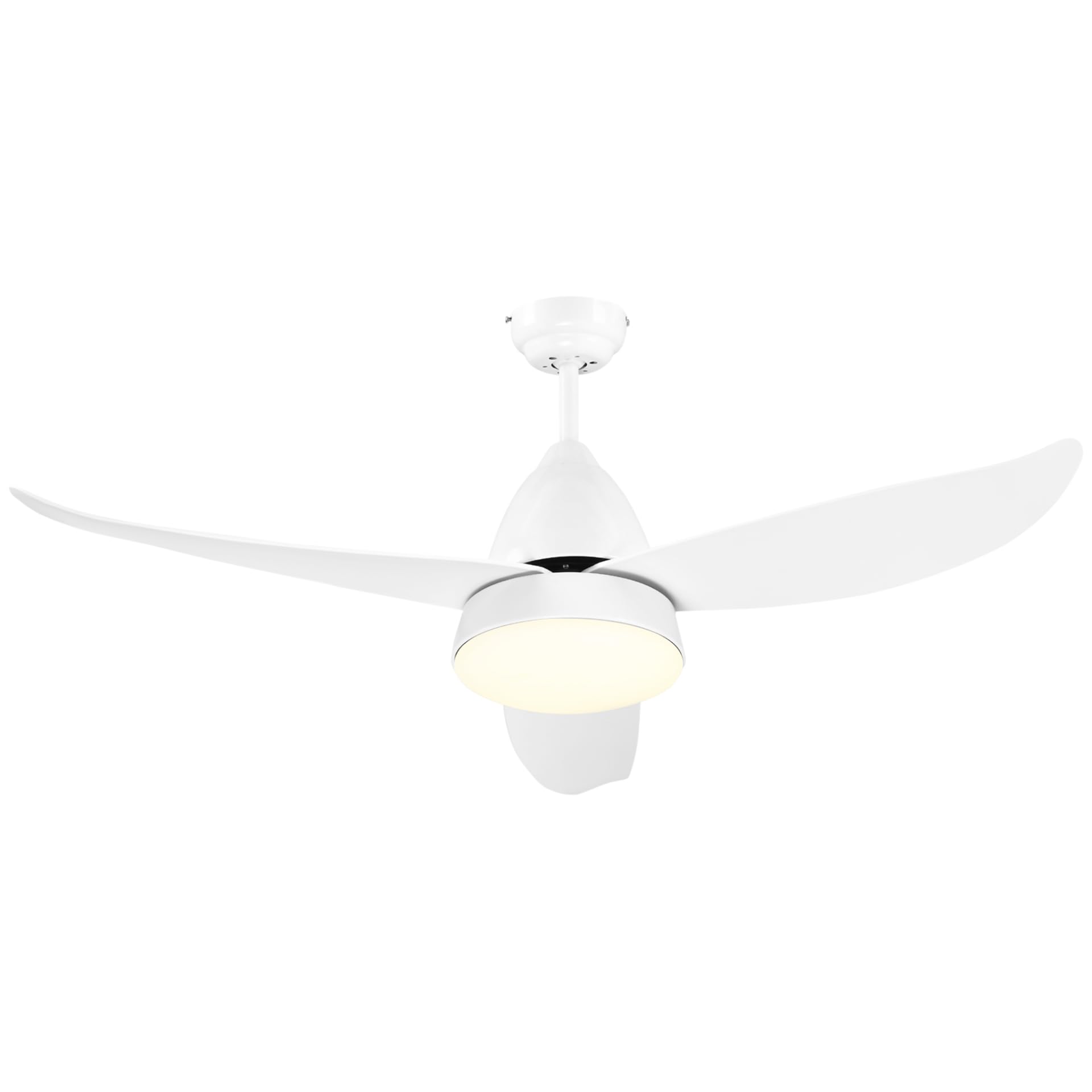 HOMCOM Ceiling Fan with Light, Reversible Airflow, 3 Blades - White