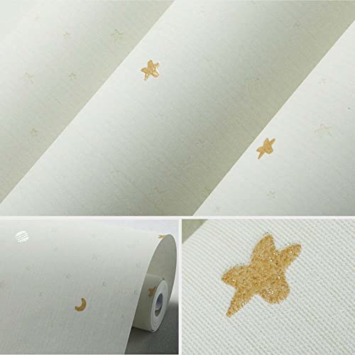 Papier peint non tissé 3D relief haut de gamme étoiles et lune - 5