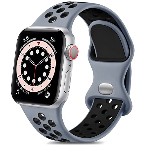 Image of Lerobo Sport Band Compatible with Apple Watch Band Ultra 49mm 45mm 44mm 42mm 41mm 40mm 38mm for Men Women,Soft Silicone Breathable Strap Sport Band for iWatch Ultra 2 SE Series 9 8 7 6 5 4 3 2 1